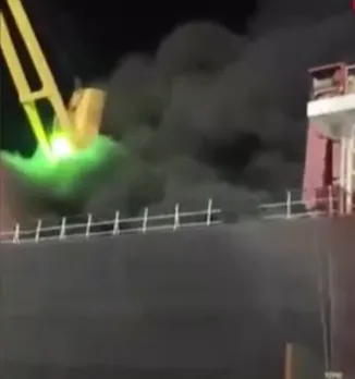 Adana’da limanda gemi yangını