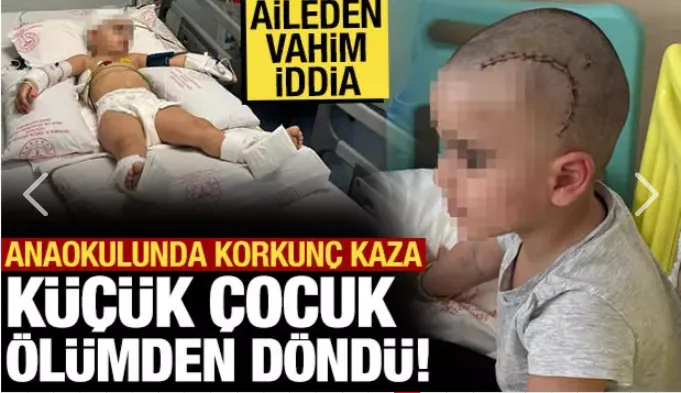 Anaokulunda korkunç kaza: Küçük çocuk ölümden döndü
